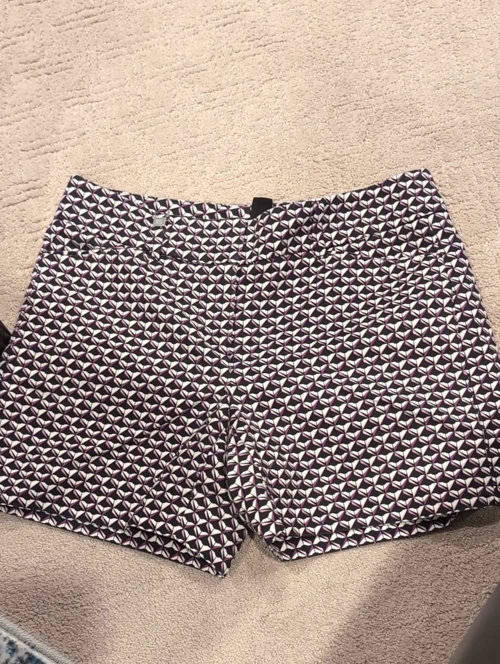 White House Black Market Black & White Geometric Print Shorts